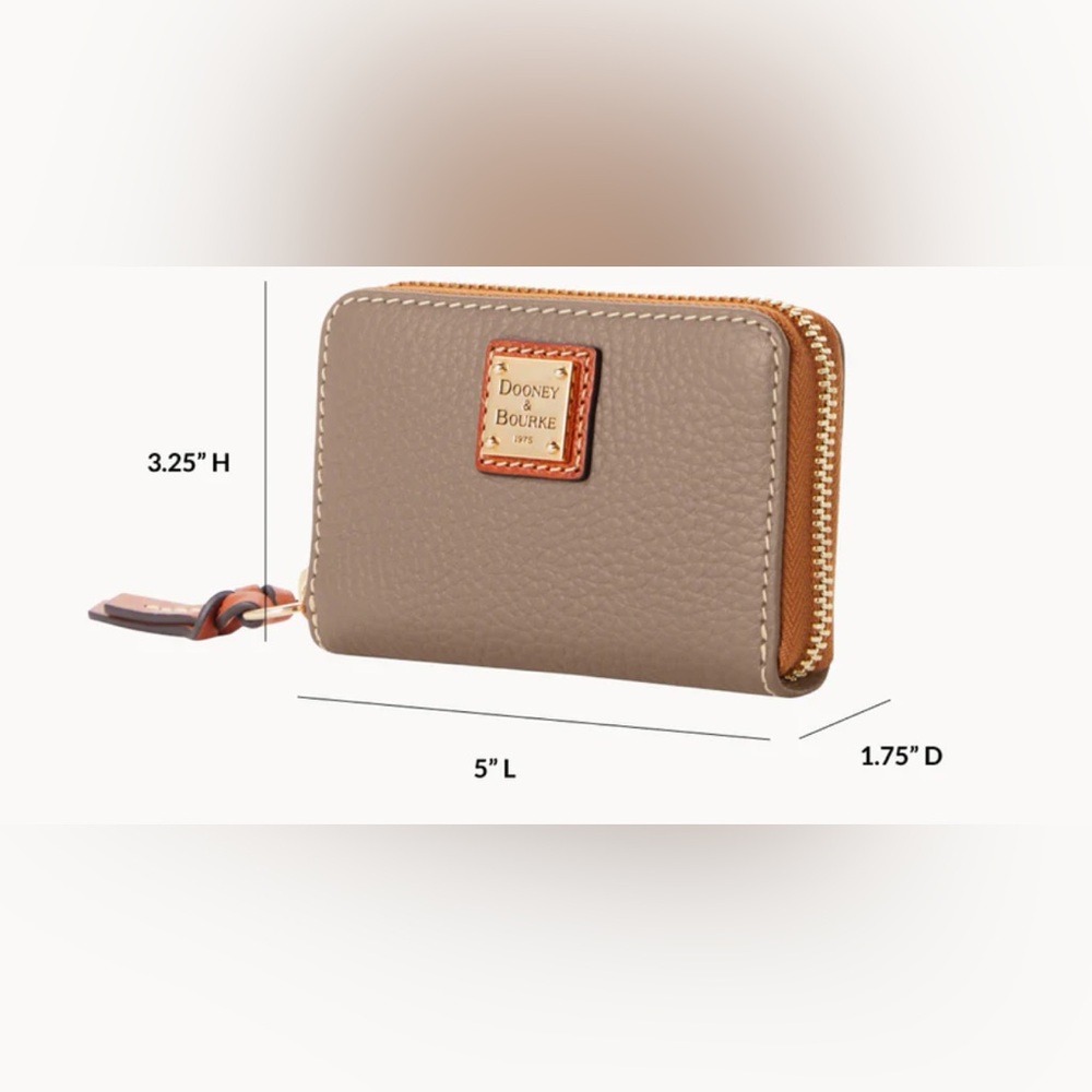 Dooney and Bourke Gretta Large Zip Around Credit Card Case in WHITE - Picture 5 of 5